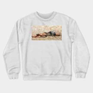 woman laying down Crewneck Sweatshirt